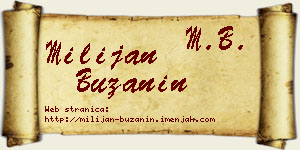 Milijan Bužanin vizit kartica